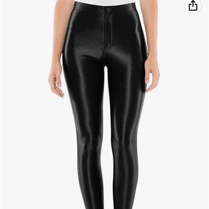 American Apparel Black Shiny Leggings